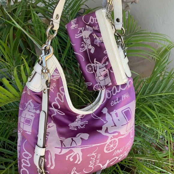 RARE NWT Coach Horse and Carriage Hobo/Crossbody & Matching Wristlet - Picture 7 of 12